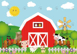 Cartoon Farm Animals Photography Backdrop