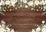 White Floral Wood Backdrop