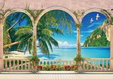 Tropical Garden Beach Photography Backdrop