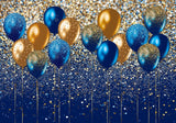 Royal Blue And Gold Balloons Backdrop