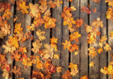 Fall Maple Leaves Wooden Backdrop