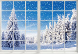 Winter Landscape Christmas Window Photography Backdrop