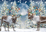 Christmas Winter Reindeer Backdrop