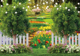 Spring Flower Garden Backdrop