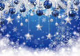 Blue Christmas Backdrop