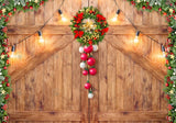 Rustic Christmas Barn Door Backdrop