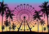 Summer Seaside Ferris Wheel Photography Backdrop