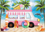 Ice Cream Car Party Backdrop