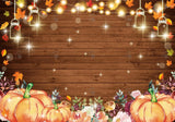 Autumn Pumpkins Wooden Backdrop