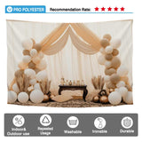 Allenjoy Neutral Rustic Nude Brown Photography Backdrop Boho Balloons Baby Shower Bridal Wedding Background