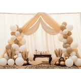 Allenjoy Neutral Rustic Nude Brown Photography Backdrop Boho Balloons Baby Shower Bridal Wedding Background