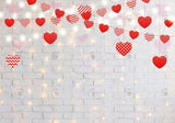 Love Sweet Heart Valentine'S White Brick Wall Backdrop