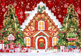 Christmas Gingerbread House Backdrop