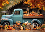 Autumn Blue Truck Backdrop