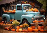 Autumn Blue Truck Backdrop