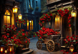 Valentine'S Day Rose Cart Street Backdrop