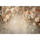 Allenjoy Vintage Floral Painting Backdrop Romantic Beige Wedding Decor Photoshoot Background