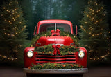 Christmas Red Truck Backdrop