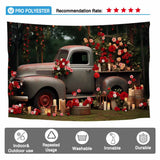 Allenjoy Valentine's Day Floral Truck Photography Backdrop Vintage Roses Candles Decorations Photoshoot Background