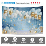 Allenjoy Balloons Birthday Backdrop Gold Stars Baby Shower Party Props Photoshoot Background