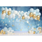 Allenjoy Balloons Birthday Backdrop Gold Stars Baby Shower Party Props Photoshoot Background