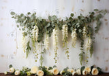 White Flower Garland Photography Backdrop