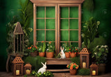 Spring Green Easter Window Backdrop