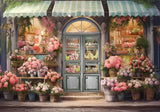 Flowers Shop Boutique Storefront Backdrop