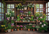 Greenhouse Flowers Shop Backdrop