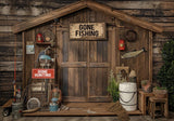 Fishing Wooden Cabin Backdrop