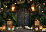 Dinosaur Wooden Door Backdrop