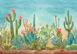 Watercolor Cactus Backdrop