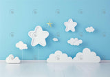 White Cloud Blue Wall Backdrop