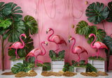 Palm Flamingo Backdrop