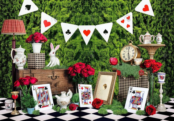 Wonderland Playing Cards Backdrop – Allenjoy Studio