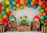 Colorful Birds Balloons Backdrop