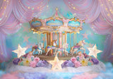 Carousel Unicorn Princess Backdrop