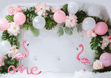 Flamingo Flower Arch 1St Birthday Backdrop