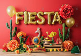 Mexican Fiesta Party Red Background Backdrop