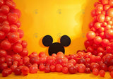 Cartoon Mouse Head Yellow Wall Backdrop