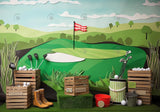 Golf Kids Green Background Backdrop