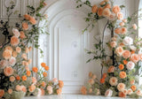 Floral White Arch Wall Backdrop