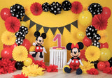 Cartoon Mouse 1st Birthday Party Backdrop