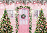 Pink Christmas Photography Backdrop