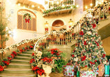 Luxury Christmas Stairs Photo Backdrop