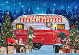 Winter Christmas Camper Photo Backdrop