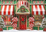 Christmas Peppermint Store Backdrop