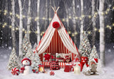 Winter Snowy Forest Tent Photo Backdrop