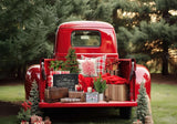 Red Christmas Truck Backdrop