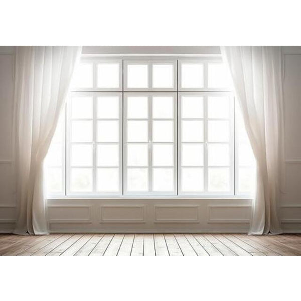 Allenjoy White Curtain Window View Photography Backdrop Realistic Indo ...